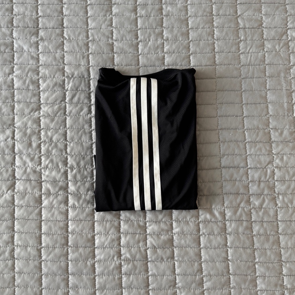 Adidas Black Shirt with White Stitching